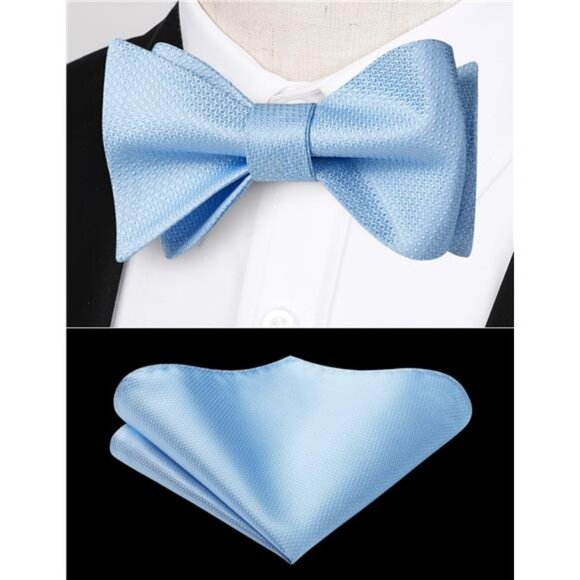 Bow Ties for Men E-01 Light Blue - Picture 2 of 6